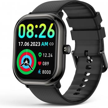 Smart Watch(Answer/Make Call), 1.96" AMOLED Smart Watches for Men with 100+ Sport Modes/Blood Pressure/Blood Oxygen/Heart Rate Monitor, IP68 Waterproof Fitness Tracker Compatible with iOS and Android