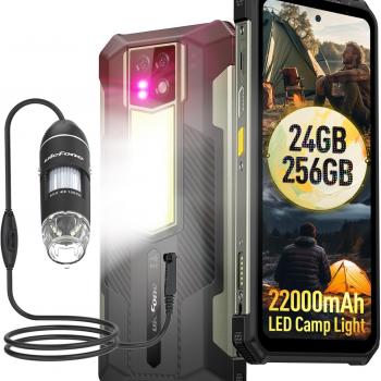 Ulefone Armor 24 & Microscope C01 Rugged Phones 1000LM Camping Light IP68/69K, 22000mAh(66W), MTK Helio G96 24GB+256GB, 64MP+64MP Night Vision Camera, 6.78" FHD+ Corning Gorilla Screen, IR Blaster