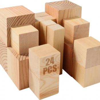 24Pcs Basswood Carving Blocks Whittling Wood Carving Blocks Basswood for Wood Carving Unfinished Wood Blocks Whittling Kit for Carving and Whittling, Beginner, Expert, Crafts