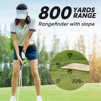 WOSPORTS Golf Rangefinder, 800 Yards Laser Range Finder, High-Precision Flag Lock with Pulse Vibration, Tournament Legal Rangefinder for Golfing and Hunting, Battery Included