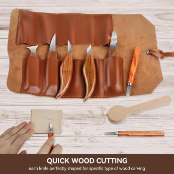 Wood Carving Tools Whittling Kit- Woodworking Kit Large Whittling Kit, Deluxe Spoon Carving Knife Kits for Beginners, 13 Knives Set with Leather Case