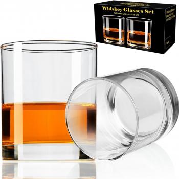 PARACITY Whiskey Glasses Set of 2, Old Fashioned Cocktail Glass, 10 OZ Whiskey Glasses, Bourbon Glasses, Rocks Glasses for Scotch, Liquor Vodka, Bourbon, Whiskey Gifts for Men, Husband, Boyfriend