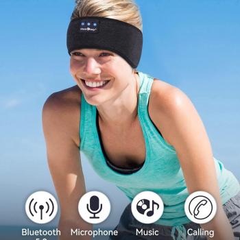 Sleep Headphones Bluetooth 5.2 Headband, Sports Wireless Earphones Music Sleeping Eye Mask Earbuds with HD Stereo Speaker for Mom Women Men Teen Running Cool Gadgets Unique Gifts