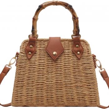 Cross Body Handbags for Women Straw Woven Beach Bag 2024 Summer Handmade Purses Wicker Rattan Bag Holiday