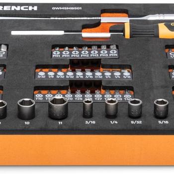 GEARWRENCH 105 Piece 1/4” Drive Slim Head Mechanics Tool Set in Foam Storage Tray - GWMSMBS01