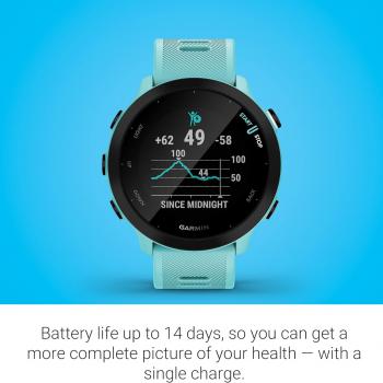 Garmin Forerunner 55, GPS Running Watch with Daily Suggested Workouts, Up to 2 weeks of Battery Life, Aqua