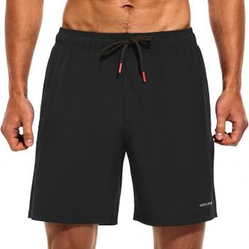 HODOSPORTS Mens Swimsuit Trunks 7" Quick-Dry Swim Shorts with Compression Liner and Zipper Pockets