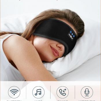 Sleep Headphones Bluetooth 5.2 Headband Sleeping Eye Mask for Mom Women Men Wireless Music Earbuds Earphones for Side Sleepers Built-in HD Speakers Cool Gadgets Unique Gifts