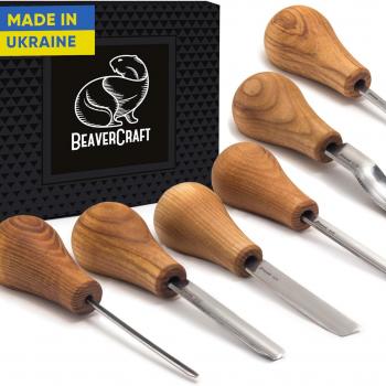 BeaverCraft Wood Carving Tools SC05 Wood Carving Kit Wood Carving Set Wood Carving Knife Woodcarving Tools Wood Carving Palm Gouges Wood Chisels Carving Tools Woodworking Kit Carving Knife Woodworking