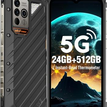 Ulefone Power Armor 18 Ultra 5G Rugged Smartphone, 24GB+512GB MTK Dimensity 7050, 108MP Camera 9600mAh, 6.58" 120Hz Display, Android 13 66W Fast Charge, uSmart Expanded Connector Rugged Phone NFC