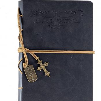 Divinity Boutique Journal, Man of God with Black Cross Charm (22880), Cross Black