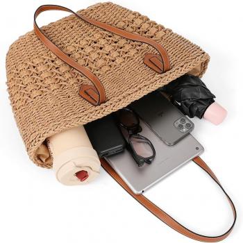 Women's Straw Hobo Bag Woven Shoulder Bag Large Totes Summer Travel Beach Handbag Handmade Purse