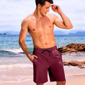 difficort Mens Swim Trunks Quick Dry Bathing Suit 9 inch Inseam Board Shorts with Compression Liner and Zipper Pocket