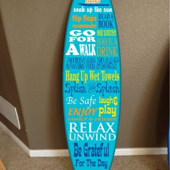 wall hanging surf board Pool Rules sign surfboard decor hawaiian beach surfing beach decor