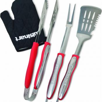 Cuisinart CGS-134 Grilling Tool Set with Grill Glove, Red (3-Piece)