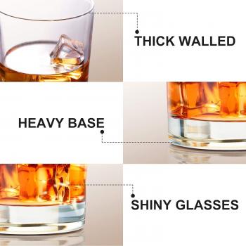 Whiskey Glasses Set of 4-11 OZ Old Fashioned Glasses/Premium Crystal Glasses, Perfect for Whiskey Lovers, Rocks Glasses for Scotch, Bourbon, Liquor, Rum, and Cocktail Drinks - Classic