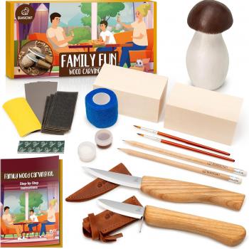 BeaverCraft Wood Carving Kit for Beginners DIY Kits for Adults & Kids Woodworking Kit Whittling Knife Set – Craft Hobby Kits for Adults Teens Hobbies for Men & Women Wood Carving Knives Tools DIY09