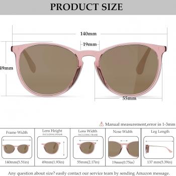 Vintage Round Polarized Sunglasses for Women Men Classic Retro Trendy Designer Style Sun Glasses UV400 Protection