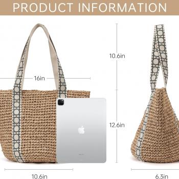 Straw Beach Bag The Tote Bag for Women straw purse hobo bags summer purses for women rattan wicker clutch pool raffia bag