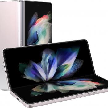 Samsung Galaxy Z Fold3 Fold 3 5G T-Mobile Locked Android Cell Phone US Version Smartphone Tablet 2-in-1 Foldable Dual Screen Under Display Camera - (Renewed) (256GB, Phantom Silver)