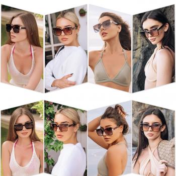 SOJOS Trendy Square Oversized Sunglasses Womens Big Rimless UV400 Ladies Shades SJ1160