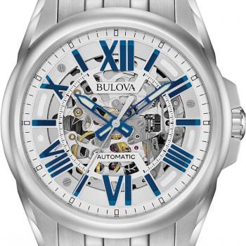 Bulova Men's Classic Sutton 3-Hand 21-Jewel Automatic Watch, 42 Hour Power Reserve, Skeleton Dial, Luminous Hands, 100M Water Resistant, 43mm