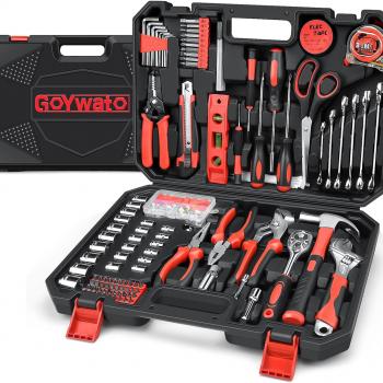 Home Tool Kit 287PCs - Complete Repair General Hand Tool Set for Men Women - Household Tool Kit for Home Improvement with Hammer & Pliers Set & Ratchet Wrench & Socket & Protable Tool Box Case