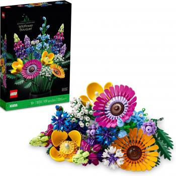 LEGO Icons Wildflower Bouquet Set - Artificial Flowers with Poppies and Lavender, Adult Collection, Unique Home Décor, Botanical Piece, 10313