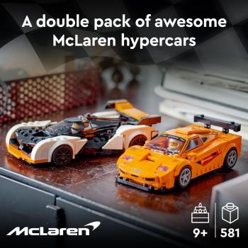 LEGO Speed Champions McLaren Solus GT & McLaren F1 LM 76918, Featuring 2 Iconic Race Car Toys, Hypercar Model Building Kit, Collectible 2023 Set, Great Kid-Friendly Gift for Boys and Girls Ages 9+