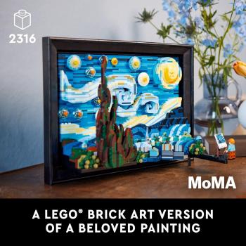 LEGO Ideas Vincent Van Gogh The Starry Night, Unique 3D Wall Art for Home Décor or Table Display with Artist Minifigure, Creative Building Crafts Set for Adults, 21333