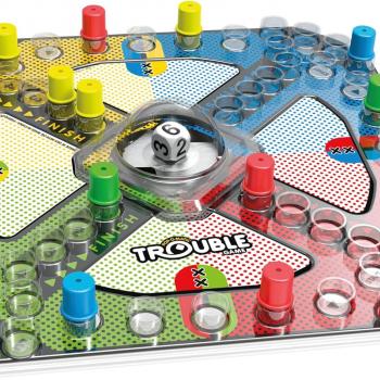 Hasbro Gaming Trouble Board Game for Kids Ages 5 and Up 2-4 Players (Packaging may vary)