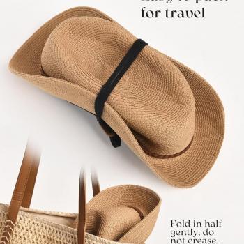 FURTALK Sun Hats for Women Summer Wide Brim UV UPF 50+ Panama Fedora Foldable Packable Straw Beach Hat