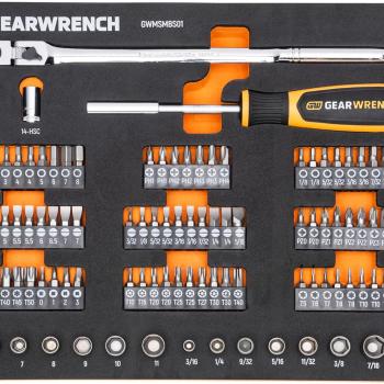 GEARWRENCH 105 Piece 1/4” Drive Slim Head Mechanics Tool Set in Foam Storage Tray - GWMSMBS01