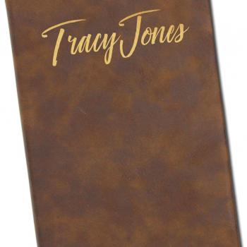 Custom Engraved Thoughts Journal Notebook for Women, Men, Writers, Teachers, Students, Girls, Boys - Personalized and Monogrammed (Rawhide with Gold)