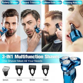 Electric Razor for Men, New Upgrade Men’s Electric Shavers Rotary LED Display/Waterproof/Rechargeable, Electric Shaver for Men Cordless Floating Head Replaceable Blades, Portable Razor Mens Idea Gift