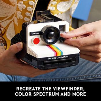 LEGO Ideas Polaroid OneStep SX-70 Camera Building Kit, Creative Gift for Photographers, Collectible Brick-Built Vintage Polaroid Camera Model, Creative Activity or Gift for Adults, 21345