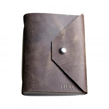 Ox & Pine Personalized Classic Leather Snap Journal - Made From Full Grain Leather - Notebook or Sketchbook (4x6, Unlined Paper, Rustic Brown) (4x6, Unlined Paper, Rustic Brown)