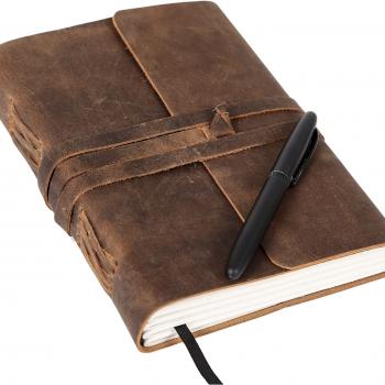 Leather Journal Lined Paper with luxury pen Handmade Leather Journal/Writing Notebook Diary/Bound Daily Notepad for Men & Women Medium, Writing pad for Artist, Sketch (7 X 5)