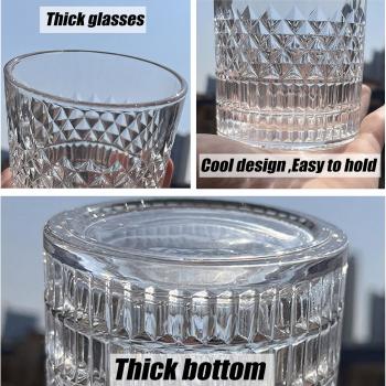 Whiskey Glass Set of 4-Premium 11.2 OZ Scotch Glasses Old Fashioned Whiskey Glasses Thick Bottom Rum Style Glassware for Bourbon,Best Gifts For Men Dad Fathers Day Husband