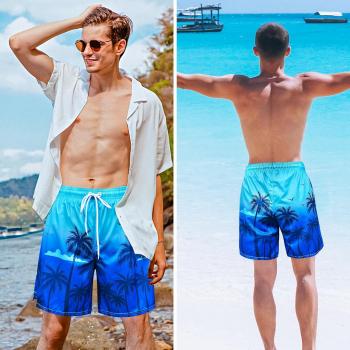 Men's Swim Trunks with Compression Liner Board Beach Shorts Quick Dry Swim Shorts Bathing Suits with Zipper Pock