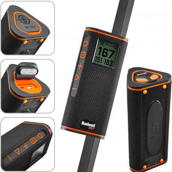 Wearable4U - Bushnell Wingman View Golf GPS Bluetooth Speaker with Ultimate Black Earbuds and Wall and Car Chargers Bundle