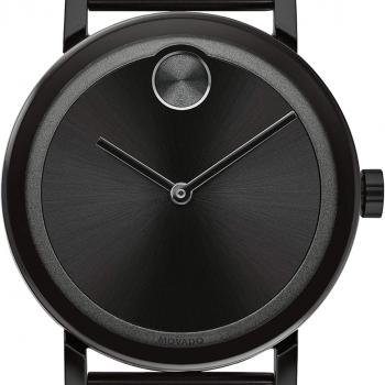 Movado Men's Bold Evolution Black Ion-Plated Steel Case and Mesh Bracelet, Black