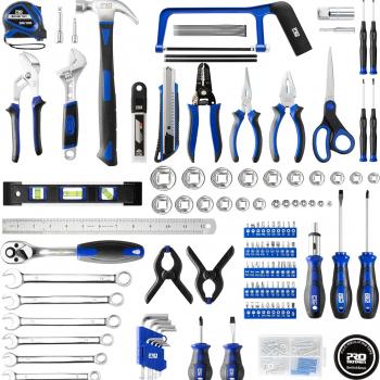 Prostormer 259-Piece Tool Set, General Home/Auto Repair Tool Kit with Plastic Storage Toolbox, Complete Household Tool Box with Essential Tools for Men and Women