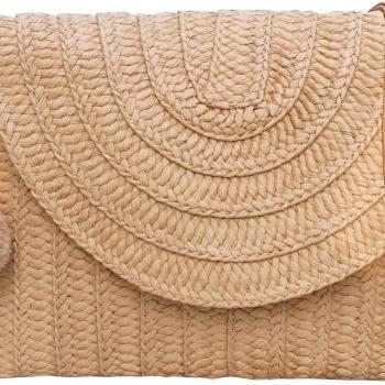 Dailyacc Straw Shoulder Bag For Women Woven Purse Beach Envelope Clutch Straws Wallet