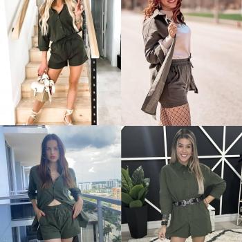 Zeagoo Women’s 2 Piece Lounge Tracksuit Outfit Sets Cotton Linen High Low Shirt and Drawstring Casual Shorts Set