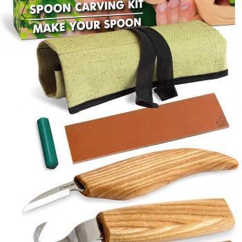 BeaverCraft S13 Wood Carving Tools Set for Spoon Carving 3 Knives Wood Carving Kit for Beginners Hook Knife Wood Carving Right-Handed Spoon Carving Whittling Knives (S13 Right-Handed)