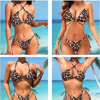 SUUKSESS Women String Bikini Set Tie Side Thong Sexy Halter Swimsuits 2 Pieces