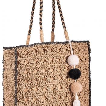 YXILEE Straw Tote Bag for Women - Summer Beach Bag Foldable Woven Tote Bags