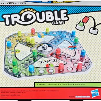 Hasbro Gaming Trouble Board Game for Kids Ages 5 and Up 2-4 Players (Packaging may vary)