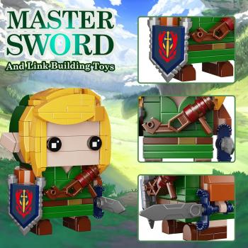 The Master Sword Building Kit with Link Action Figures Building Set, Micro Hyrule Building Blocks Set, Birthday Party Decorations Supplies, Compatible with Lego, Gifts for Fans Kids Adults (562 PCS)